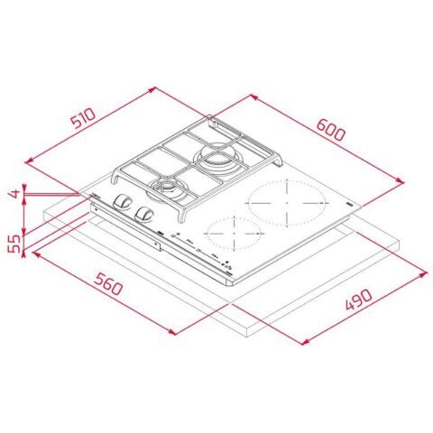 TEKA JZC 64322 ABC BK Hibrit Ocak