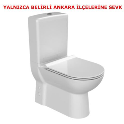 Turkuaz Bella Yerden Klozet Seti