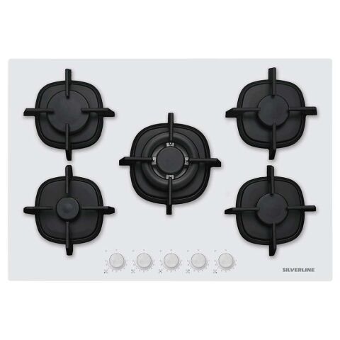 Silverline CS5426W01 9 Kademeli 75 cm Beyaz Cam Ocak