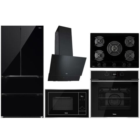 Teka 5'li Siyah Ankastre Set (TVT 60.1 BK-HF LUX 70-HLB 840 SS-ML 820 BIS-RFD 75850 GBK)