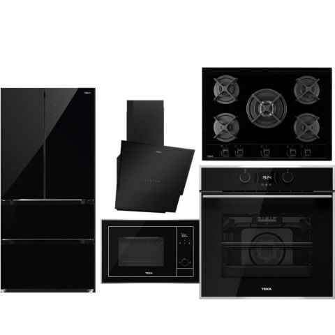 Teka 5'li Siyah Ankastre Set (TVT 60.1 BK-HF LUX 70-HLB 840 SS-ML 820 BIS-RFD 75850 GBK)