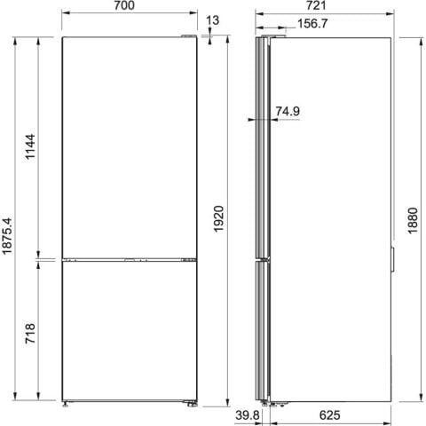 Franke Solo FFCB 508 Nf Bk E Siyah Buzdolabı