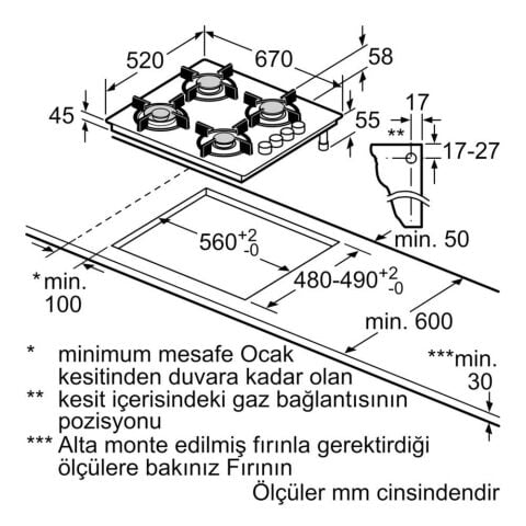 Siemens EO7C6PO12O Siyah Cam 67 cm Ankastre Ocak