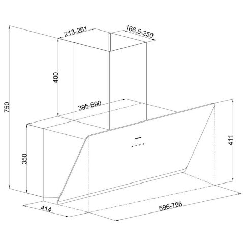 Silverline 3457 Soho 80 cm Siyah Davlumbaz