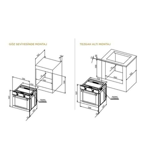 Ukınox Smart Siyah Set (Amiral 60 Siyah Davlumbaz-Ares 60 Siyah Ocak-Smart 8801 Siyah Fırın)