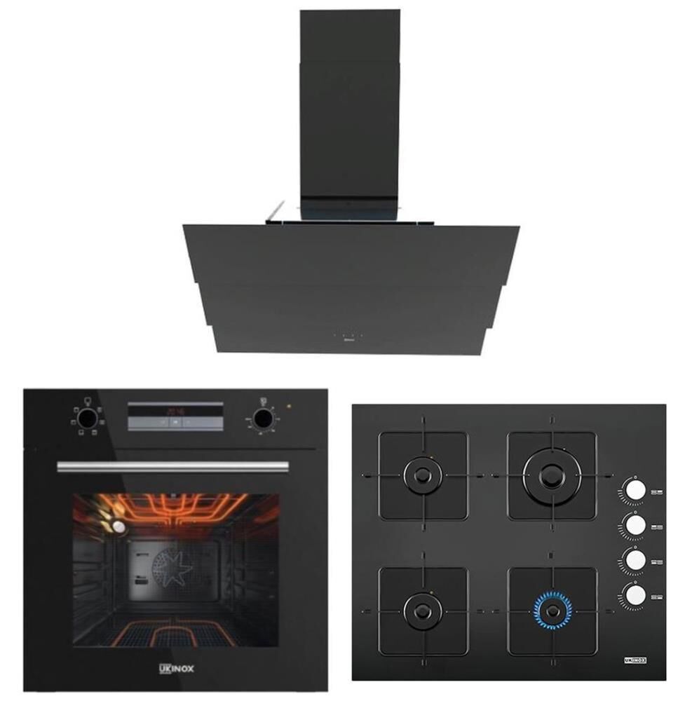 Ukınox Smart Siyah Ankastre Set (Amiral 60 Davlumbaz-Ares 60 Ocak-Smart 7801 Fırın)