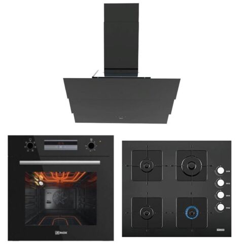 Ukınox Smart Siyah Ankastre Set (Amiral 60 Davlumbaz-Ares 60 Ocak-Smart 7801 Fırın)
