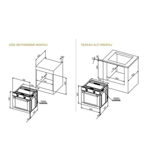 Ukınox Smart Siyah Ankastre Set (Amiral 60 Davlumbaz-Ares 60 Ocak-Smart 7801 Fırın)