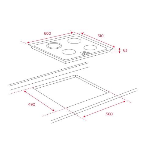 Teka TT PRO 6320 3 Gözlü Vitroseramik Elektrikli Ocak