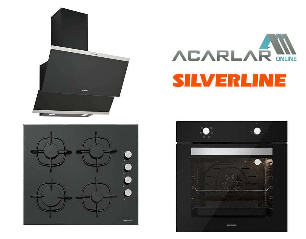 Silverline Siyah Eco Ankastre Set (3420 Eco Classy, CS5335B01, BO6501B01)