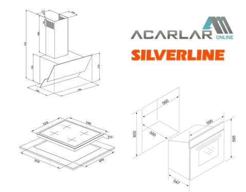 Silverline Siyah Eco Ankastre Set (3420 Eco Classy, CS5335B01, BO6501B01)