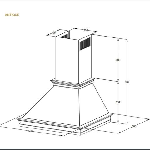 Ukinox Antique Rose Plus 60 Ivory Davlumbaz