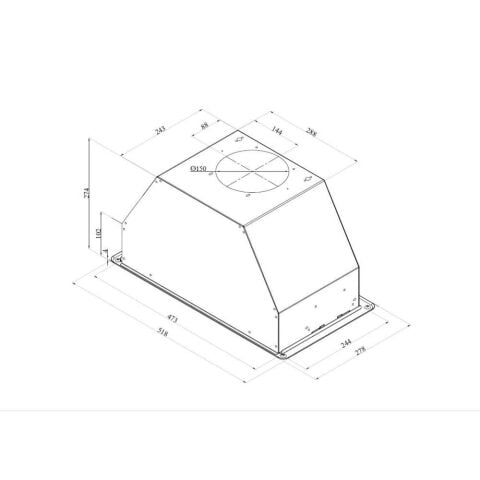 Sılverline Ankastre Aspiratör  1171 ASTEC BASIC 60CM METALİK