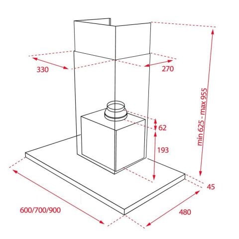 Teka DSJ 950 Inox T Duvar Tipi Davlumbaz