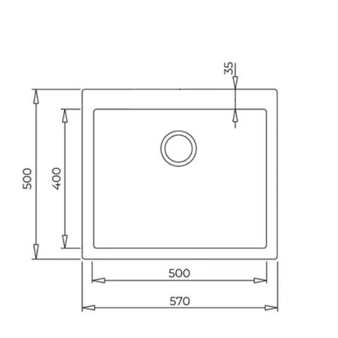 Blackstone PATARA 50X40 Tezgahüstü Gri Granit Evye