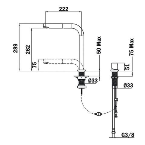 Teka AUK 983 Spiralli Pencere Önü Krom Mutfak Bataryası
