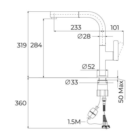 Teka Oval 938 Siyah Batarya