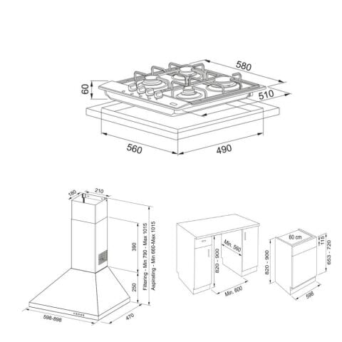 Franke İnox Ankastre Set (FDL 6165 - FHNL 604 XS - FSL 82 H XS - FDWS 614)