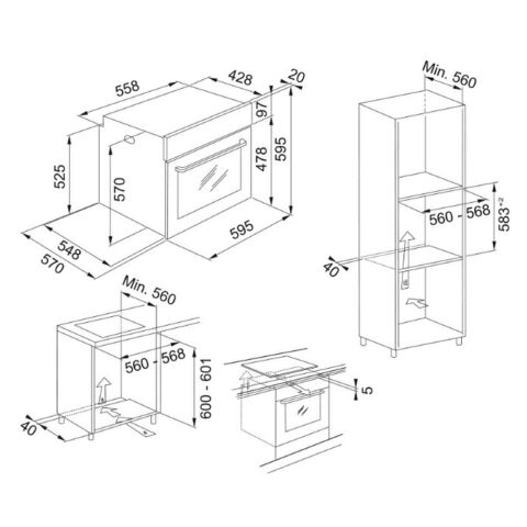 Franke İnox Ankastre Set (FDL 6165 - FHNL 604 XS - FSL 82 H XS - FDWS 614)