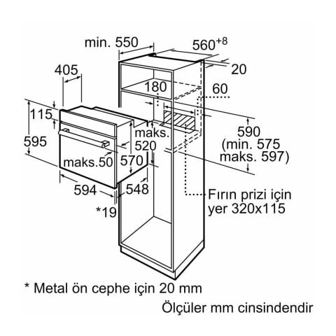 Siemens HB214FBW0T 66 Lt Beyaz Ankastre Fırın