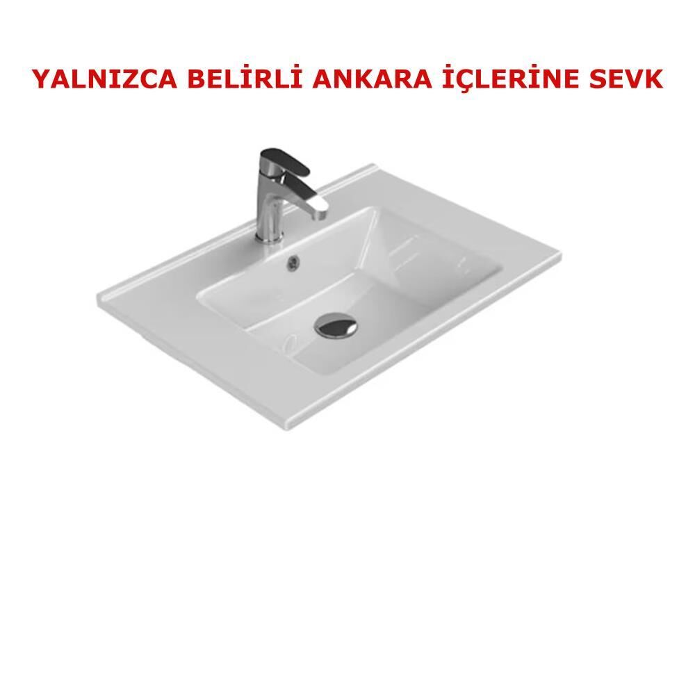 Turkuaz-ARTE 65 cm Etajerli Lavabo