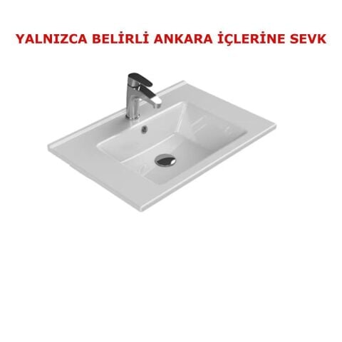 Turkuaz-ARTE 65 cm Etajerli Lavabo