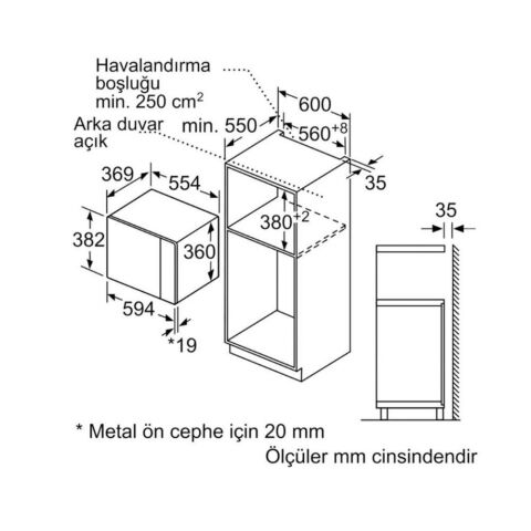 Siemens BE555LMS0 iQ500 Ankastre Mikrodalga 60 Cm