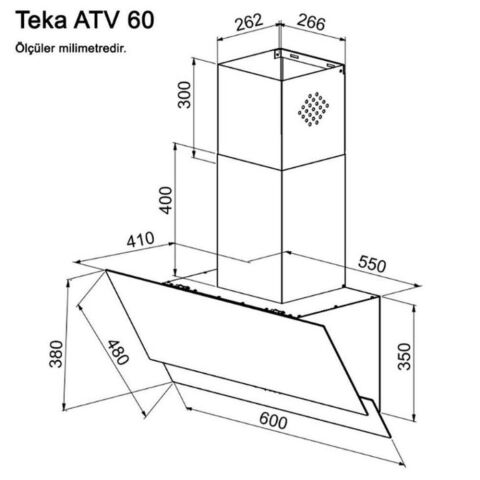 Teka Siyah İndüksiyonlu Ankastre Set (ATV 60 Davlumbaz - İKNOB IT 6450 İndüksiyonlu Ocak - HAK 625 BK Fırın)
