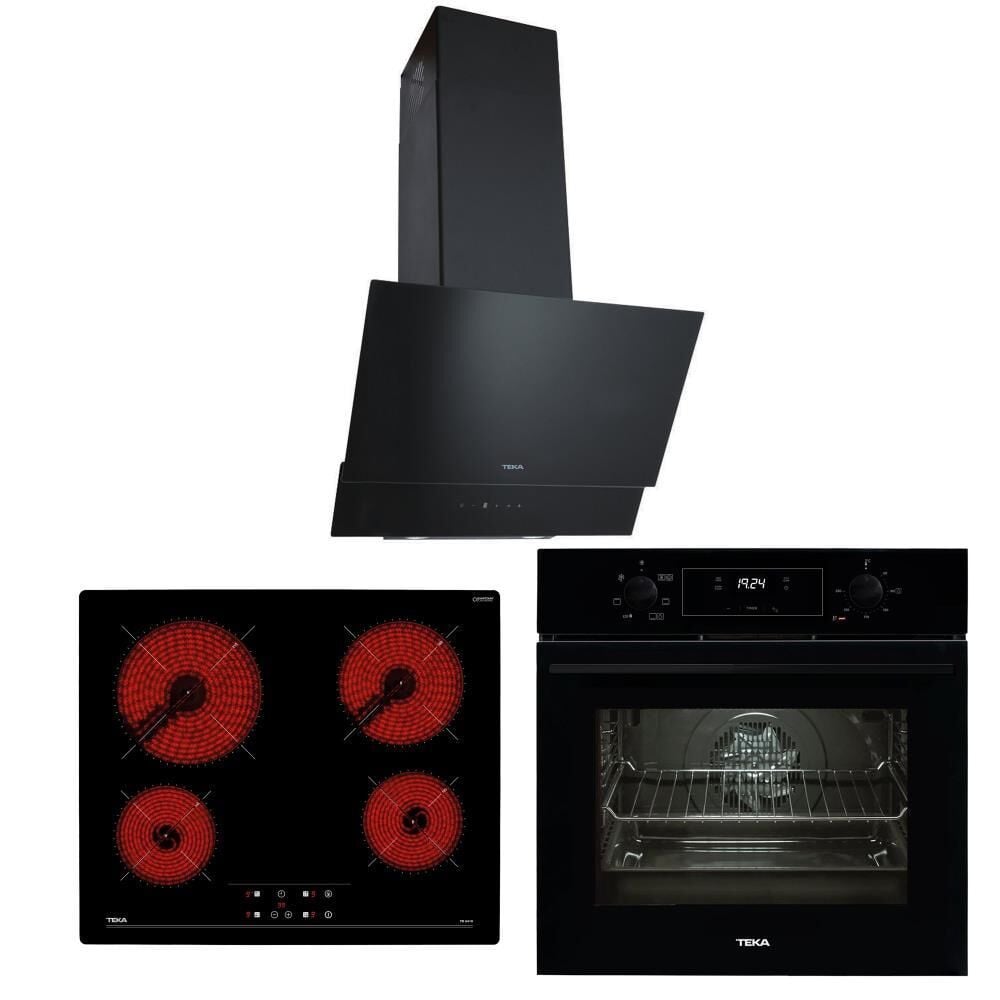 Teka Siyah Ankastre Set (ATV 60 Davlumbaz-TR 6415 Elektrikli Ocak-HAK 625 BK Fırın)