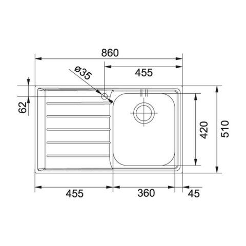 Franke Neptun NEX 611 Sağ Damlalıklı Paslanmaz Çelik Evye