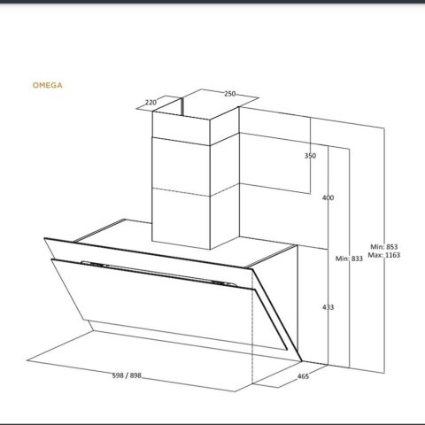Ukinox Omega 90 Beyaz Cam Sessiz Davlumbaz