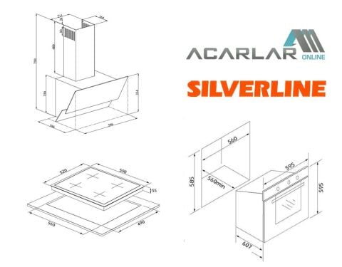 Silverline Siyah Eco Ankastre Set (3420 Eco Classy, CS5343B01, BO6502B02)