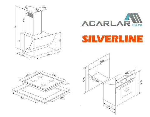 Silverline Siyah Eco Ankastre Set (3420 Eco Classy, CS5343B01, BO6502B02)