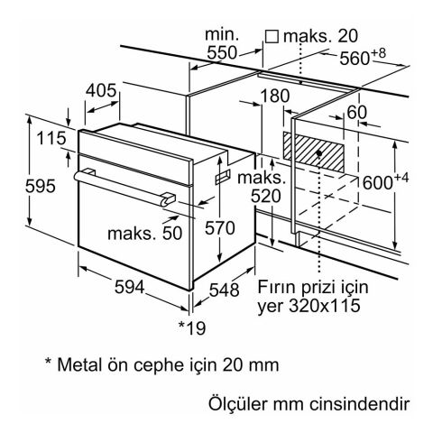 Siemens HB214FBS0T 66 Lt Ankastre Fırın