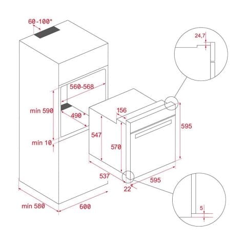 Teka Beyaz Ankastre Set (ATV60- HEL LUX60 BEYAZ SIM- HAK625B)