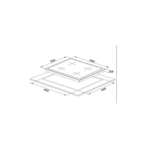 Silverline CS5700E6S01 60 Cm Gri Emaye Izgaralı Cam Ocak