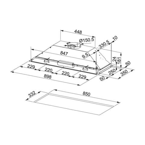 Franke Aspiratör Inca Box Fbı 931h Xs Ankastre Aspiratör