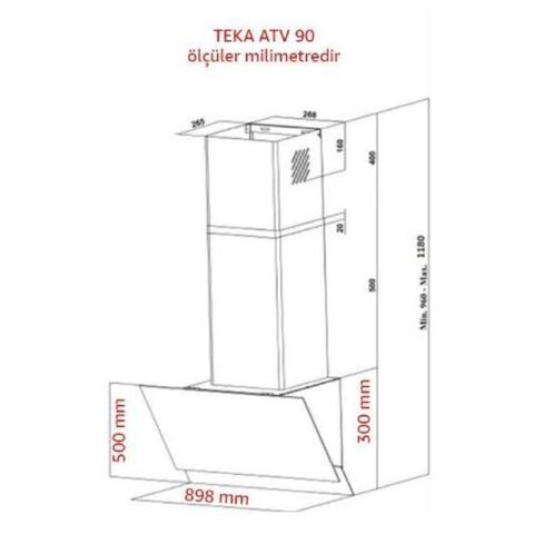 Teka ATV 90 Siyah Duvar Tipi Davlumbaz