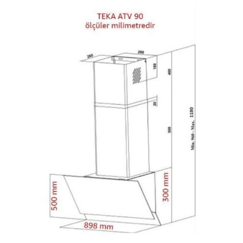 Teka ATV 90 Siyah Duvar Tipi Davlumbaz