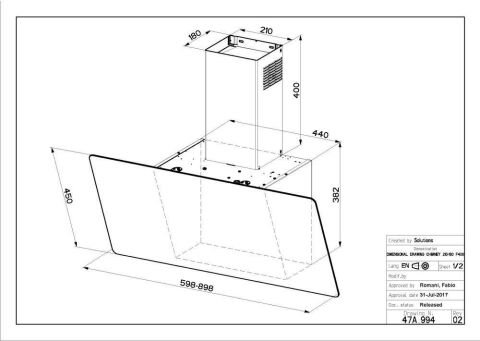 Dominox DPJ 915 V Bk A Ankastre Siyah Davlumbaz