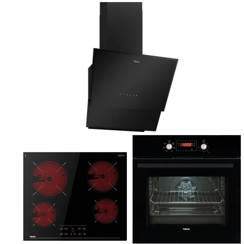 Teka Siyah Ankastre Set  ( HAK 627 BK - TBC 64010 - TVT 60.1 BK )