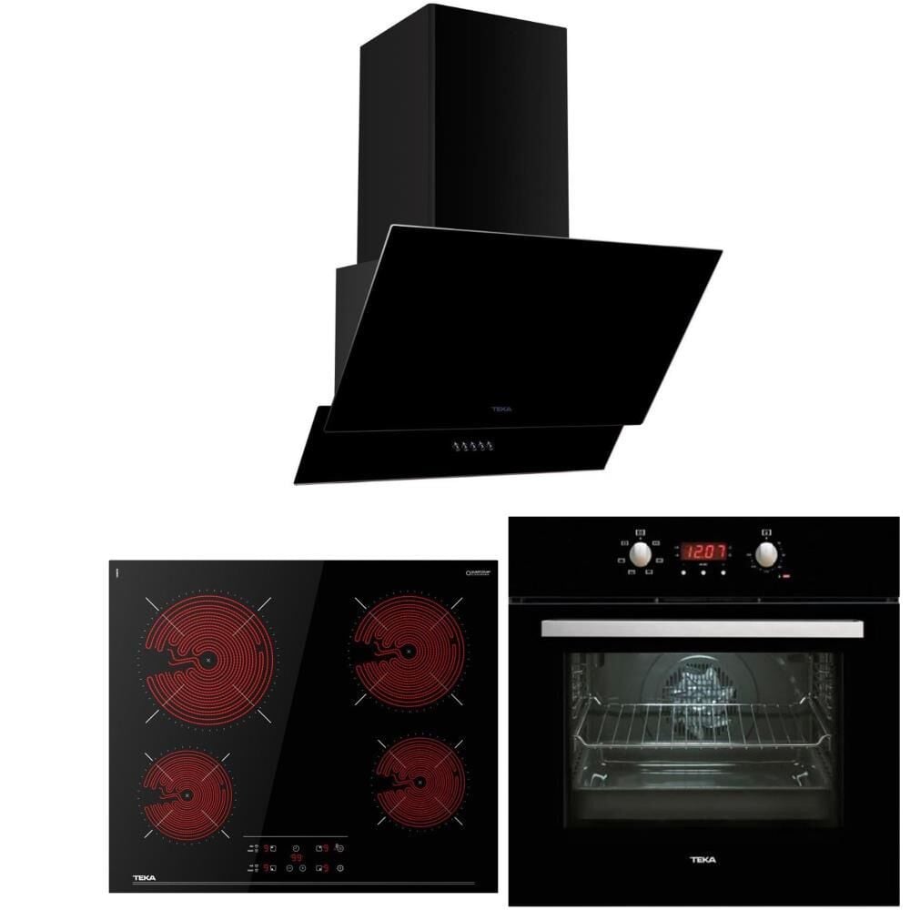 Teka Siyah Ankastre Set  ( HEB 723 BK - TBC 64010 - ATV 60.3 BK )