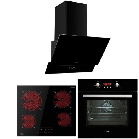 Teka Siyah Ankastre Set  ( HEB 723 BK - TBC 64010 - ATV 60.3 BK )