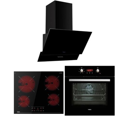 Teka Siyah Ankastre Set  ( HEB 723 BK - TBC 64010 - ATV 60.3 BK )