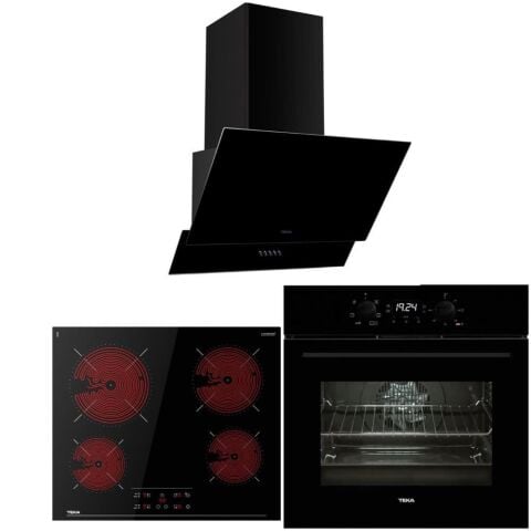 Teka Siyah Ankastre Set  ( HEB 723 BK - TBC 64010 - ATV 60.3 BK )