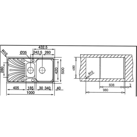 Teka Nerissa 60 Düz Sağ Damlalıklı Paslanmaz Çelik Evye