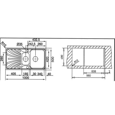 Teka Nerissa 60 Düz Sağ Damlalıklı Paslanmaz Çelik Evye