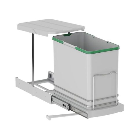 Starax S-2571-G Teleskopik Raylı Çöp Kovası Gri 24 Lt