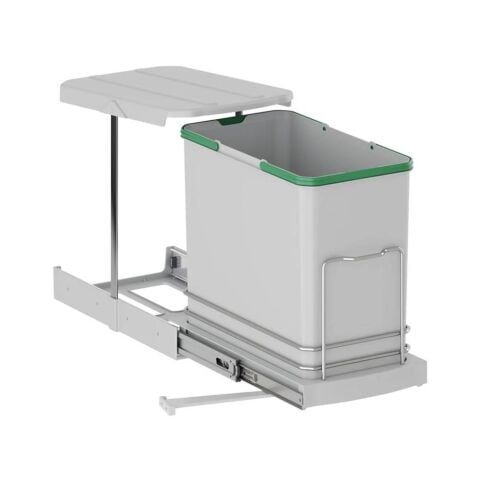 Starax S-2571-G Teleskopik Raylı Çöp Kovası Gri 24 Lt