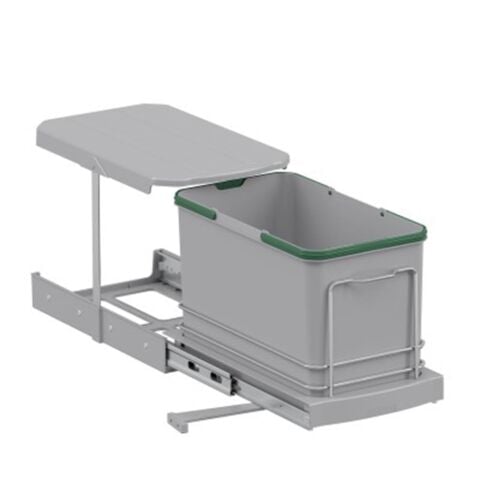 Starax S-2573-G Teleskopik Raylı Çöp Kovası Gri - 16 Lt